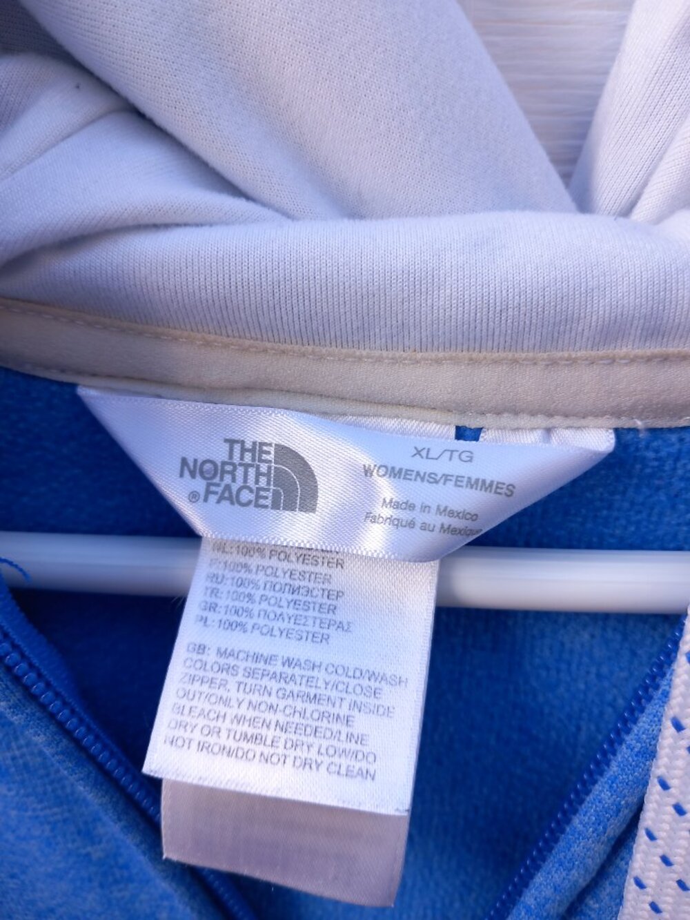 The North Face Zip Up Blue Hoodie XL - Picture 3 of 13